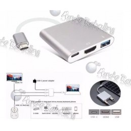 Adaptador USB Tipo C 3 en 1 a USB-C/HDMI/USB3.0