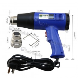 Pistola de Calor con Panel Digital / 60ºC - 600ºC / 2000 Watts / BEST / BST-8016D