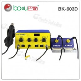 BAKU BK-603D / Estación de Soldar 3 en 1 / Doble Cautín + Aire Caliente / 800W