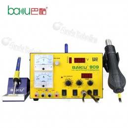 BAKU 909 / Estacion de Soldar 3 en 1 / Cautin + Aire Caliente + Fuente / 700 Watts