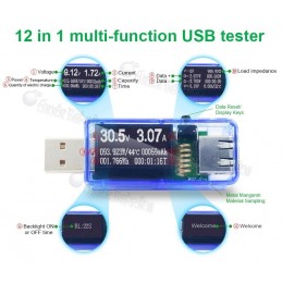 Tester Inteligente 12 en 1 / Voltaje, Amperaje, Capacidad, Otros / Atorch / U96