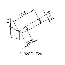 PUNTA PALETA PARA ICON 2.4 MM / 102PDLC24 *