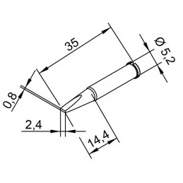 PUNTA PALETA PARA ICON 2.4 MM LARGA / 102PDLC24L *