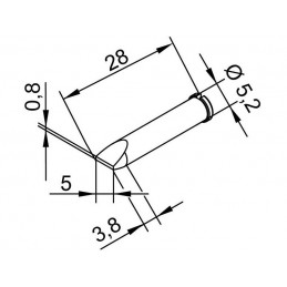 PUNTA PALETA PARA ICON 5.0 MM / 102PDLC50 *