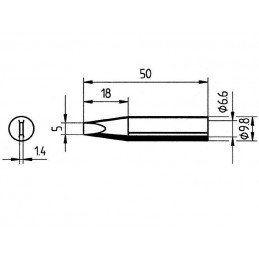 PUNTA PALETA 5.0 MM PARA 960ED - 840CDJ - 760CD - CD / 832VDLF *